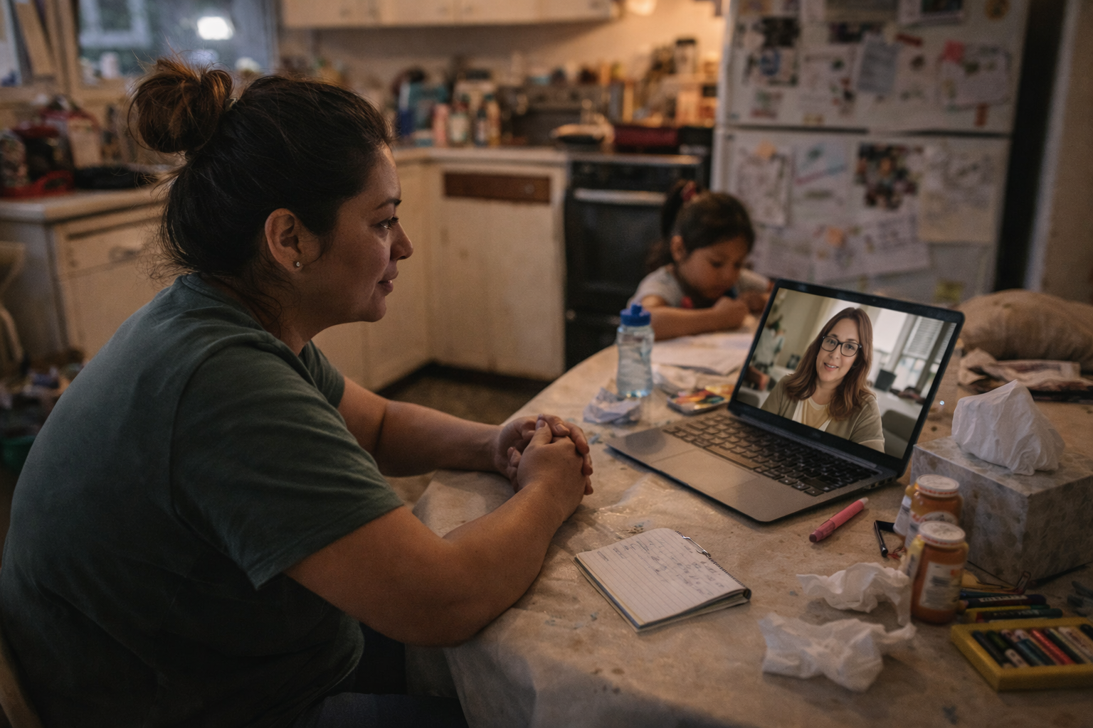 A private home environment arranged for online psychotherapy