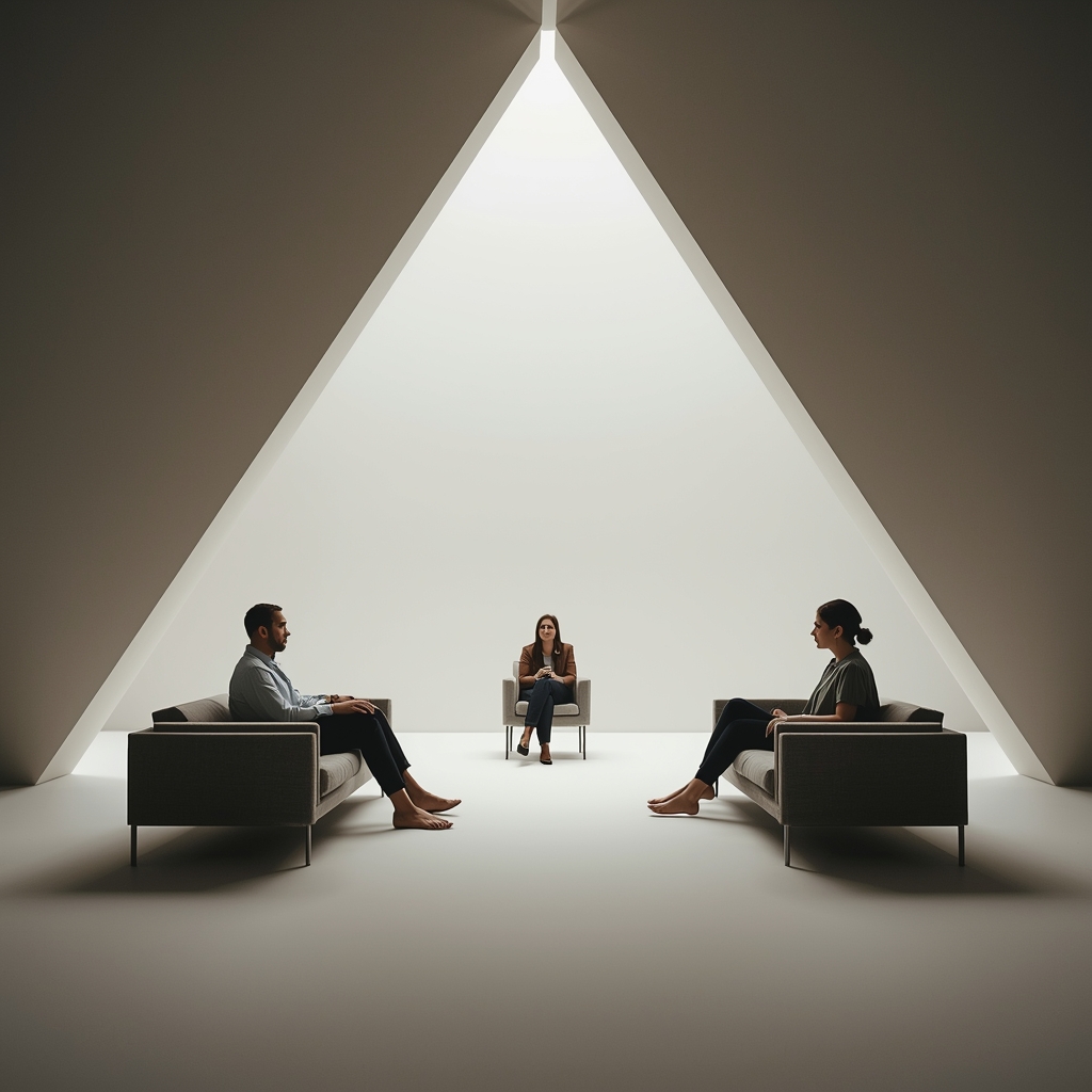 A warm, editorial counseling image for relationship therapy