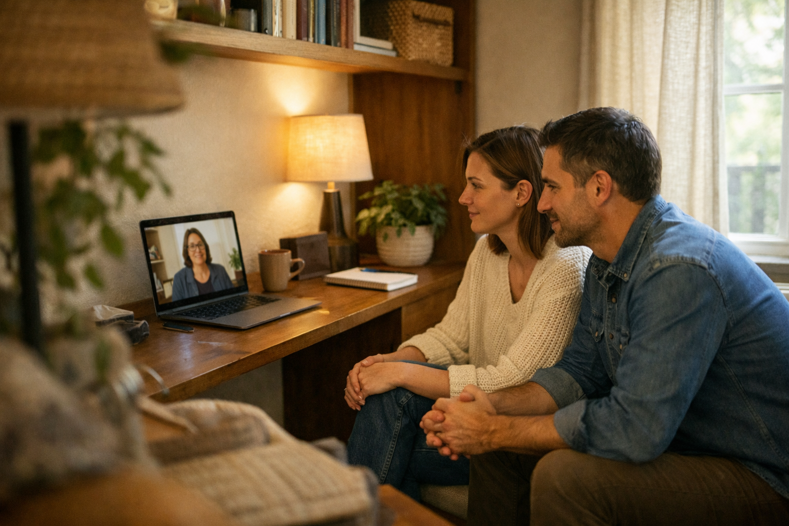 A home setting prepared for online marriage counseling