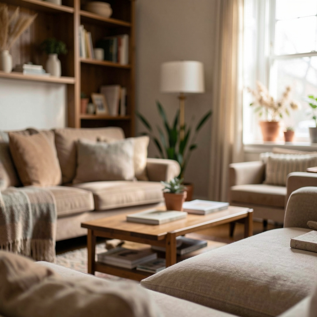 A private home setting prepared for online counseling