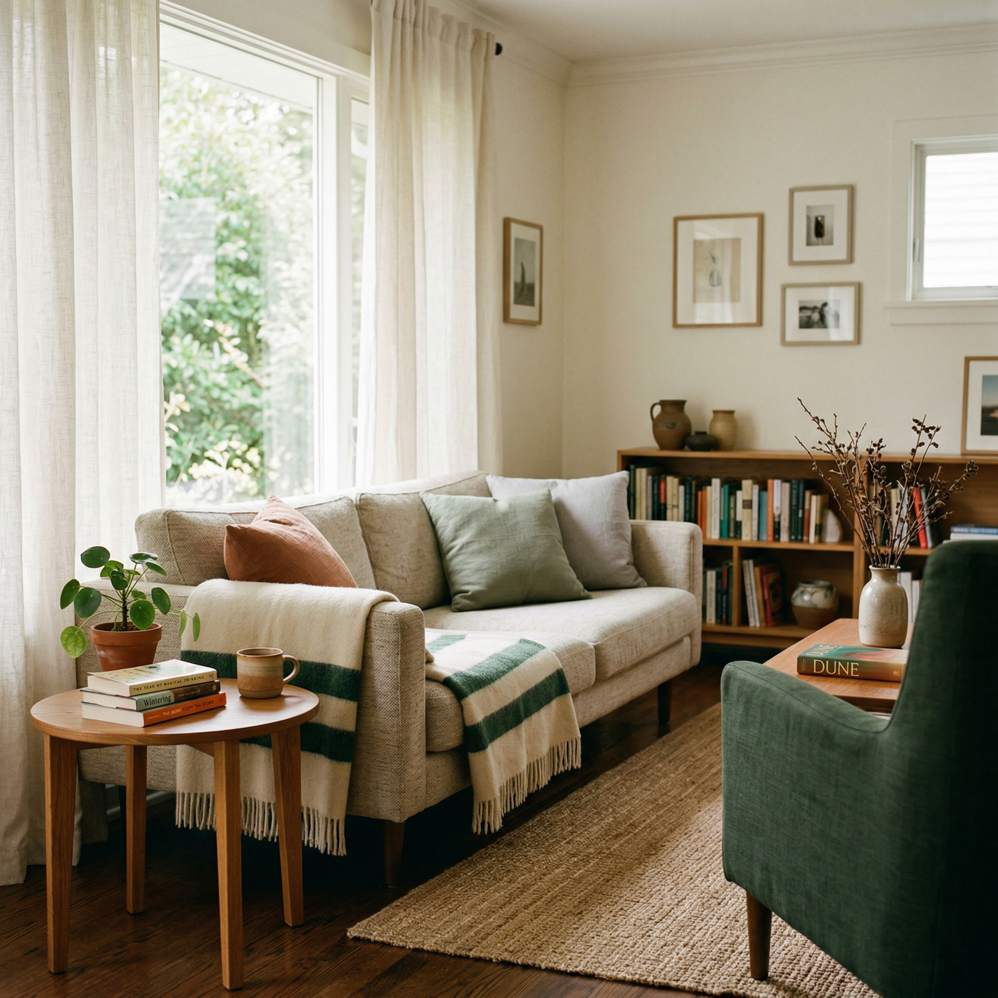 A warm home interior suitable for online therapy